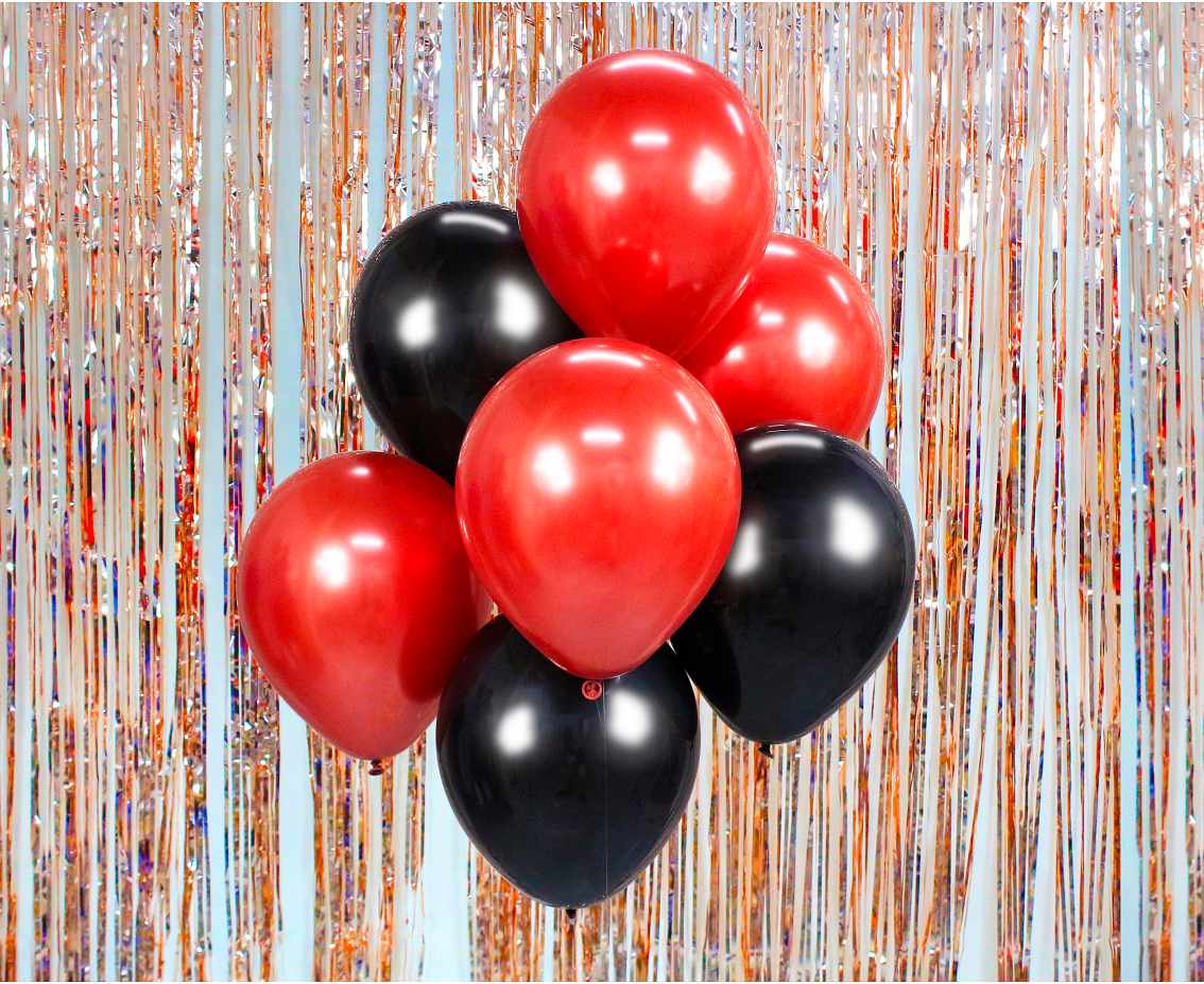Λάτεξ μπαλόνια Κόκκινα & Μαύρα (7 τεμ)