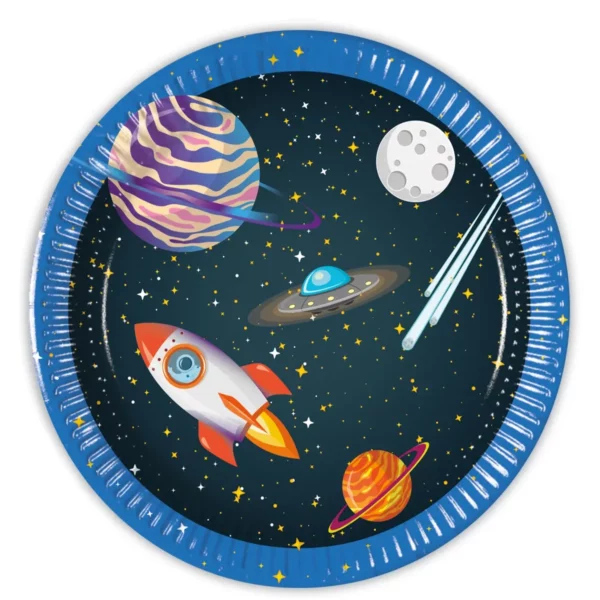 Πιάτα γλυκού Διαστημόπλοιο και πλανήτες (8 τεμ)