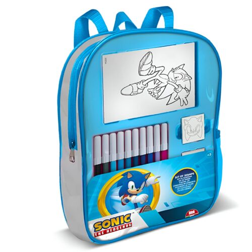 Sonic - Backpack Τσάντα νηπιαγωγείου με είδη ζωγραφικής