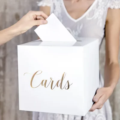 Λευκό Κουτί γάμου για κάρτες