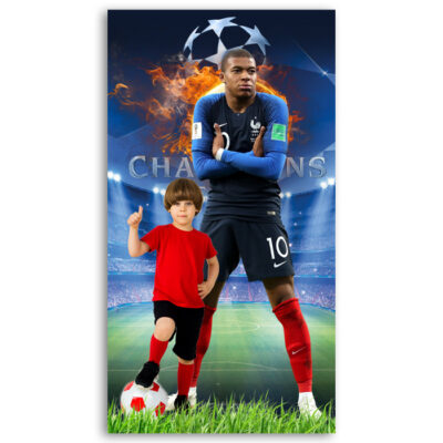 Αφίσα πάρτυ με φωτογραφία Ποδοσφαιριστής – Kylian Mbappé