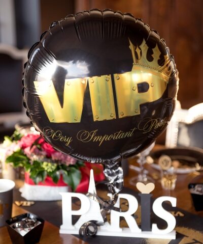 18" Μπαλόνι μαύρο VIP crowned