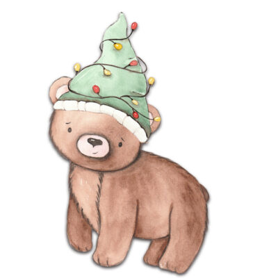 Ξύλινη χριστουγεννιάτικη φιγούρα Αρκουδίτσα