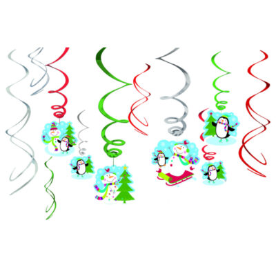 Χριστουγεννιάτικα Swirl Διακοσμητικά Oροφής (12 τεμ)