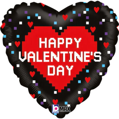 18" Μπαλόνι Καρδιά Pixel Valentine