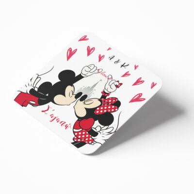 Σουβέρ Βαλεντίνου από φέλλο - Mickey & Minnie