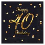 Χαρτοπετσέτες πάρτυ 40th Birthday (20 τεμ)