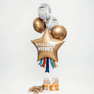 36" Μπαλόνι Αστέρι "Birthday Wishes" Holographic