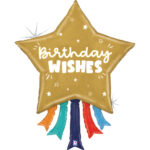 36" Μπαλόνι Αστέρι "Birthday Wishes" Holographic
