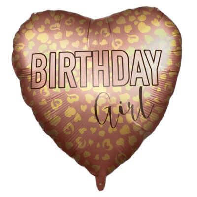 18" Μπαλόνι Καρδιά λεοπάρ Birthday Girl