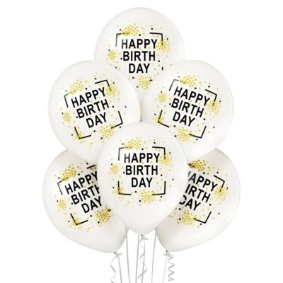 Λάτεξ μπαλόνια πλαίσιο Happy Birthday (6 τεμ)