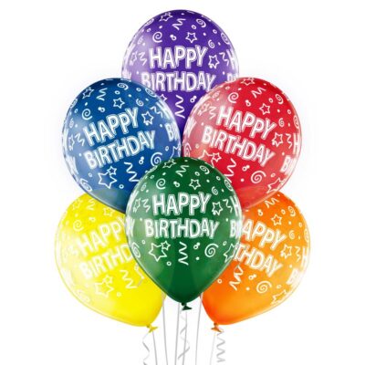 Λάτεξ μπαλόνια Birthday Mix (6 τεμ)