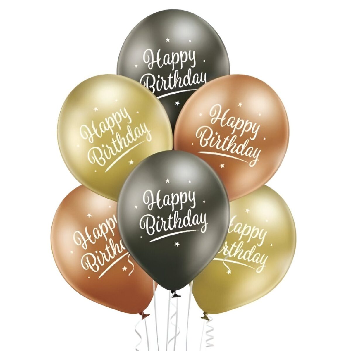 Λάτεξ μπαλόνια Glossy Birthday (6 τεμ)