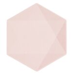 Πιάτα πάρτυ ροζ εξάγωνο (6 τεμ)