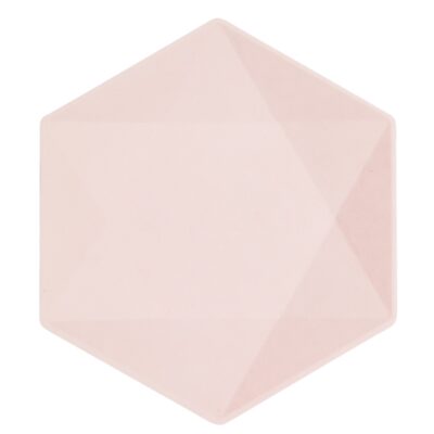 Πιάτα πάρτυ ροζ εξάγωνο (6 τεμ)