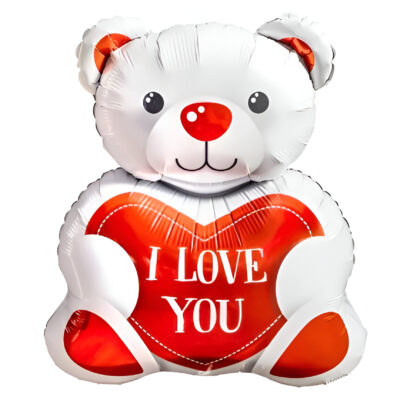 21" Μπαλόνι άσπρο Αρκουδάκι "I Love you" STREET