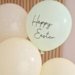 Λάτεξ μπαλόνια παστέλ Happy Easter (5 τεμ)