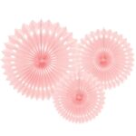 Σετ χάρτινες βεντάλιες Ροζ Πουδρέ (3 τεμ)