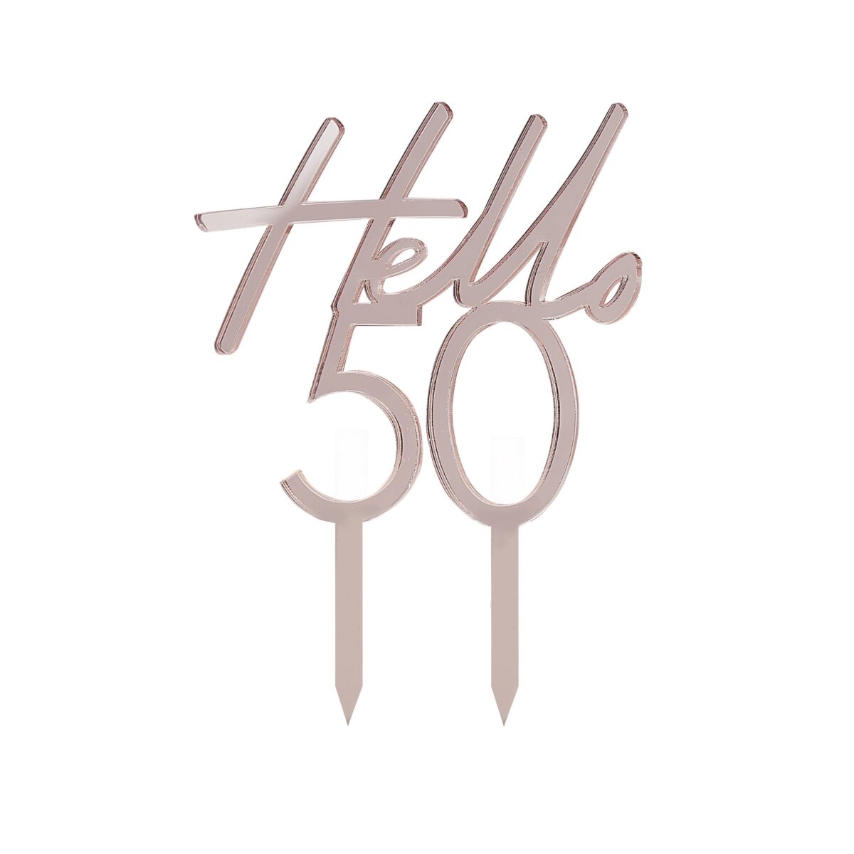 Topper τούρτας "Hello 50" Rosegold
