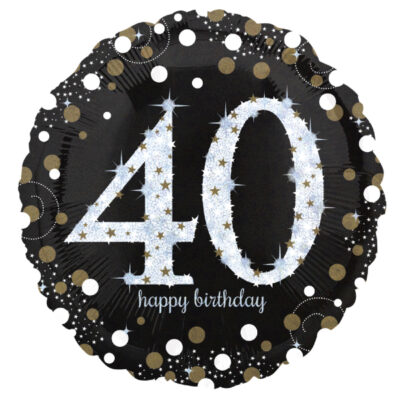 18" Μπαλόνι 40th Happy Birthday holographic