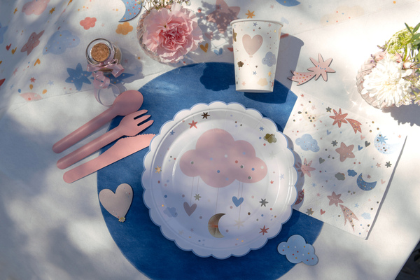 Πιάτα φαγητού ροζ Συννεφάκι - My sweetheart (10 τεμ)