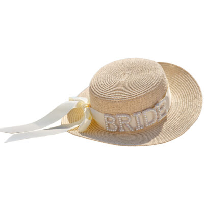 Ψάθινο Καπέλο "Bride" Με Πέρλες