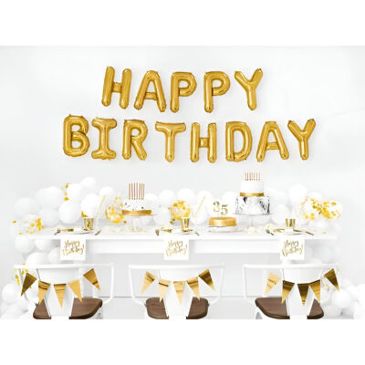Σετ μπαλονιών "Happy Birthday" Χρυσό (13 τεμ)