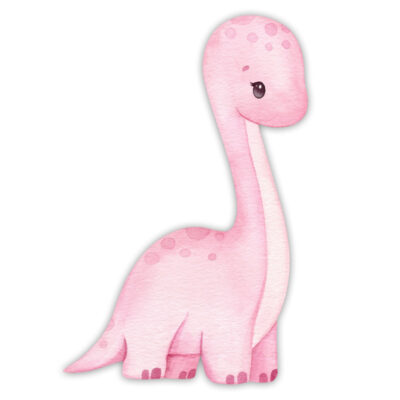 Ξύλινη διακοσμητική φιγούρα Δεινοσαυράκι ροζ