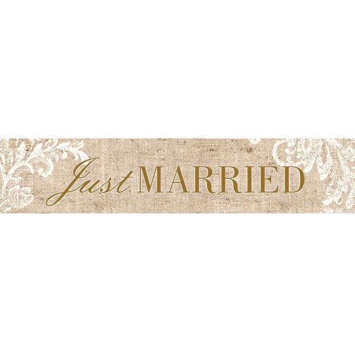 Πινακίδα αυτοκινήτου γάμου "Just Married" Vintage (2 τεμ)