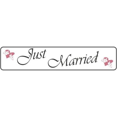 Πινακίδα αυτοκινήτου γάμου "Just Married" περιστέρια (2 τεμ)