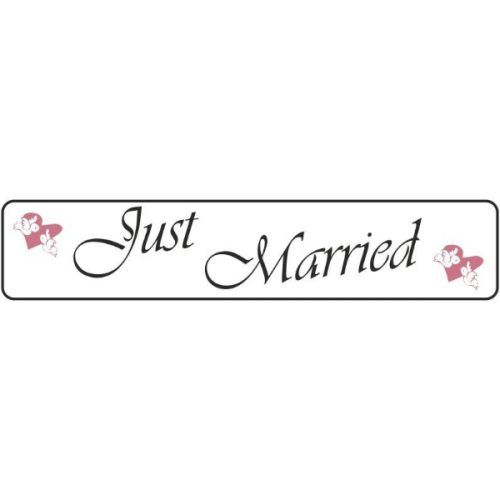 Πινακίδα αυτοκινήτου γάμου "Just Married" περιστέρια (2 τεμ)