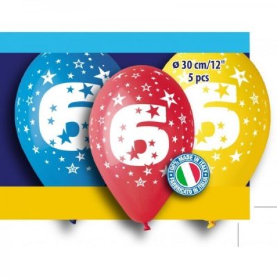 12 Μπαλόνι γενέθλια Νο 6 5 τεμ