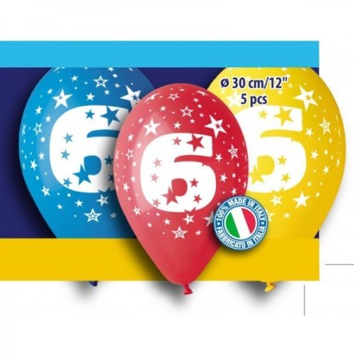 12 Μπαλόνι γενέθλια Νο 6 5 τεμ