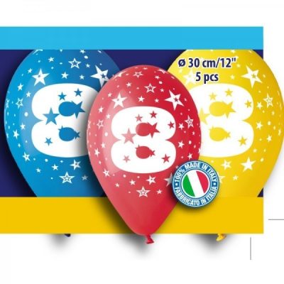 12 Μπαλόνι γενέθλια Νο 8 5 τεμ