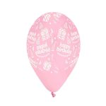 12 Μπαλόνι Happy Bday baby pink 25 τεμ