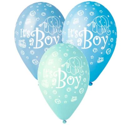 12 Μπαλόνι Its a boy ελεφαντάκι 25 τεμ