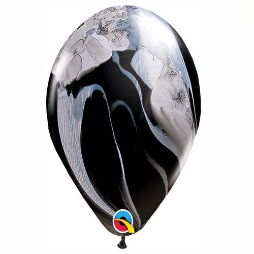 12 Μπαλόνι Μάρμαρο μαύρο - άσπρο 25 τεμ