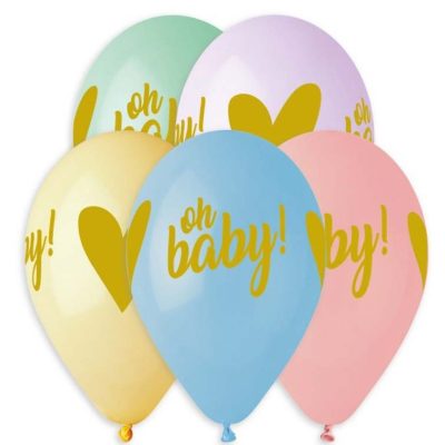 12 Μπαλόνι Oh Baby σε παστέλ αποχρώσεις 25 τεμ