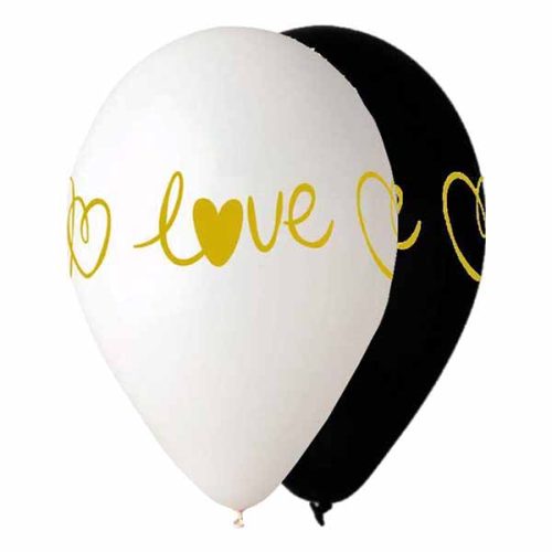 12 Μπαλόνι τυπωμένο χρυσό Love 25 τεμ