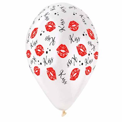 12 Μπαλόνι τυπωμένο διάφανο Kiss 25 τεμ
