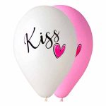 12 Μπαλόνι τυπωμένο Kiss  καρδούλα 25 τεμ