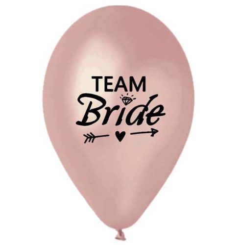 12 Μπαλόνι τυπωμένο Team Bride ροζ- χρυσό 25 τεμ