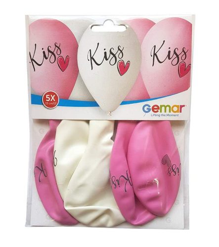 13 Kiss & καρδούλα τυπωμένα λάτεξ μπαλόνια 5 τεμ