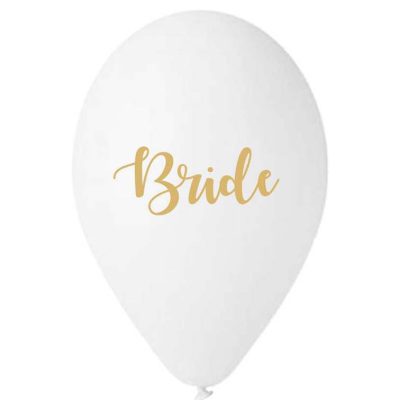 13 Μπαλόνι τυπωμένο λευκό Bride 25 τεμ