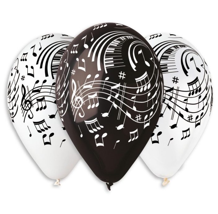 13 Μπαλόνι τυπωμένο Μουσικές Νότες 25 τεμ