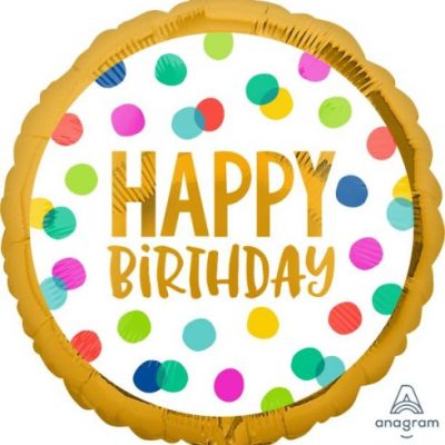 17 Μπαλόνι Happy Birthday Πουά