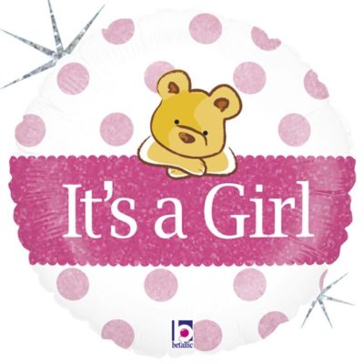 18'' Μπαλόνι γέννησης Baby Girl αρκουδάκι