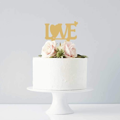 Topper τούρτας Love χρυσό