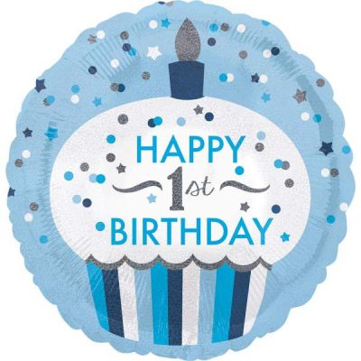 18 Μπαλόνι 1st Birthday Boy Cupcake