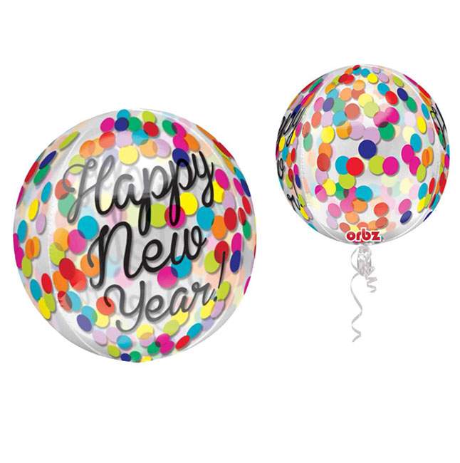 18 Μπαλόνι Happy New Year κομφετί ORBZ